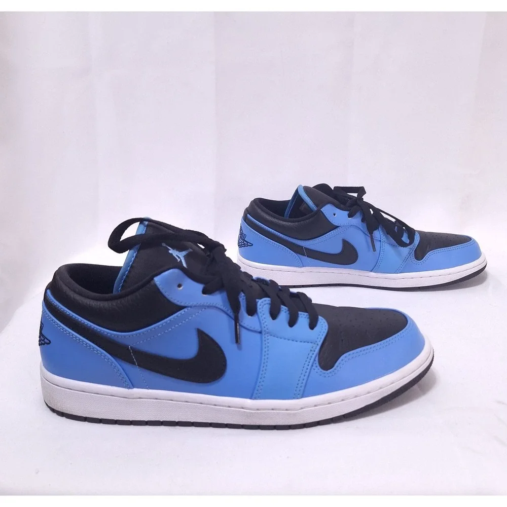 Nike Air Jordan 1 Low University Blue Black White 553558-403 Mens 10.5 UNC w/Box